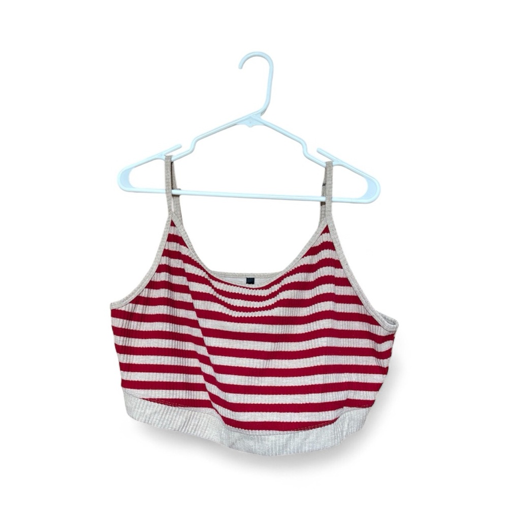Torrid Sleep Ribbed Lounge Set – Red & Cream Stripes (Top 2, Bottoms & Jacket 3) - Picture 9 of 14